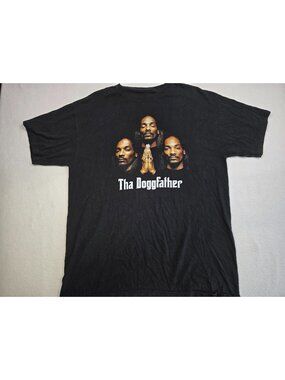 Vintage Death Row Records Tha Doggfather T-Shirt L Black Snoop Dogg Tee